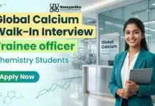 Chemistry Fresher Job at Global Calcium | Attend the Walk-In Interview Chemistry fresher job at Global Calcium Careers for trainee jobs in API Production