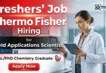 MSc Chemistry Freshers Job at Thermo Fisher Careers | Apply Now Thermo Fisher Careers hiring MSc Chemistry freshers for Field Applications Scientist II roles in Bangalore.