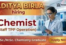 Chemistry Job Opportunity at Aditya Birla career | Chemist Jobs Apply Now Chemistry Job Quality Control Job Assistant Officer industrial water treatment and laboratory operations