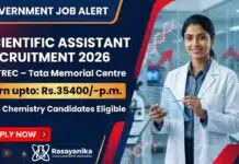 Scientific Assistant Vacancy at ACTREC Tata Memorial Centre | Earn upto: Rs.35400/-p.m. | Chemistry Jobs Scientific Assistant ACTREC Recruitment Chemistry Jobs Tata Memorial Centre