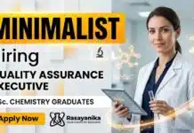 Quality Assurance Jobs at Minimalist | Apply for QA Executive Role | Chemistry Jobs Minimalist Careers announced Quality Assurance Jobs for Chemistry candidates in skincare manufacturing.