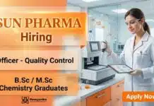 Quality Control Jobs at Sun Pharma | Chemistry Jobs | Apply Now Sun Pharma Careers announced Quality Control Jobs for Chemistry candidates at Toansa location.