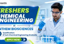 Freshers Chemical Engineering Job at Anthem Biosciences | Senior Executive Roles Anthem Hiring Freshers Chemical Engineering Job