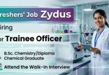 Chemistry Fresher Job at Zydus | Attend the Walk-In Interview Chemistry Fresher Job at Zydus Careers for Trainee Jobs in API Manufacturing