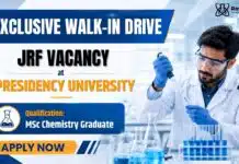 Exclusive Walk-in Drive: Research Fellowship Vacancy at Presidency University | Chemistry Job Junior Research Fellowship Vacancy at Presidency University 2026