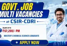 Salary up to ₹67,200/- PM | Govt. Chemistry Research Job at CSIR-CDRI CSIR-CDRI Recruitment: Govt Chemistry Research Jobs