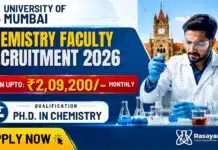 ₹2,09,200 Salary! Chemistry Faculty Recruitment 2026 at University of Mumbai Chemistry Faculty Recruitment 2026 at University of Mumbai for Assistant Professor Reader and Associate Professor Posts