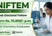 NIFTEM Research Fellow Jobs | Earn: ₹70,900/- p.m. | Chemistry Candidates Apply Now Research Fellow Jobs NIFTEM Vacancy Chemistry Careers Post Doctoral Fellow Recruitment 2026