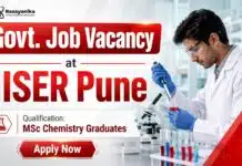 Govt. Job Vacancy at IISER | Chemistry Graduates Apply Now MSc Chemistry Job at IISER Pune | Govt. Job Vacancy