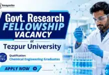 Govt. Research Fellowship at Tezpur University for Chemistry Graduates | Apply Now Tezpur University Recruitment | Govt Research Fellowship