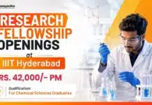 Govt Research Fellowship at IIT Hyderabad | Fellowship Up to Rs. 42,000/- pm IIT Hyderabad JRF Recruitment | Govt Research Fellowship