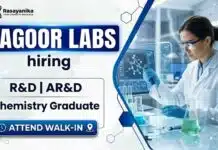 Chemistry Jobs at Tagoor Labs | Walk-In Drive 2026 Chemistry Jobs at Tagoor Labs through Walk-In Drive for experienced professionals in Hyderabad