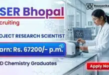 Scientist Jobs at IISER Bhopal | Earn: Rs. 67200/- p.m. | Chemistry Research Opportunity Scientist Jobs at IISER Bhopal Recruitment for Chemistry Research Jobs