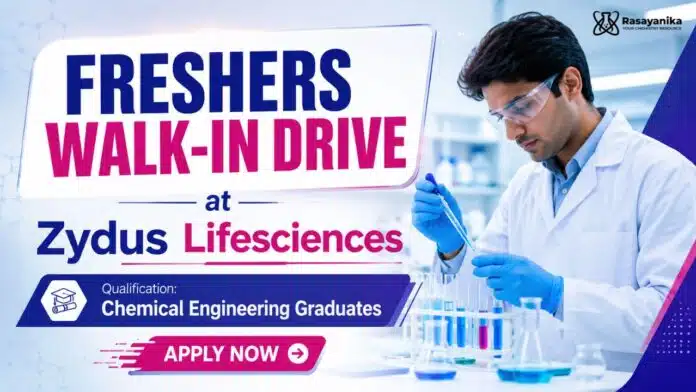 Zydus Hiring BSc Chemistry Freshers Job | Trainee Officer Role Zydus Hiring BSc Chemistry Freshers Job | Trainee Officer Role
