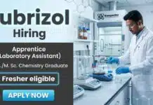 Chemistry Freshers Apprenticeship at Lubrizol | Apply Now Chemistry Freshers Job at Lubrizol Careers Apprenticeship Opportunity for Chemistry Graduates