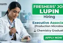 Freshers Job at Lupin – Chemistry Candidates Apply Now!! Lupin Hiring Executive Associate – Production Microbial | Freshers Job for Chemistry & Microbiology Graduates