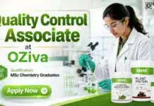 Chemistry Jobs at OZiva | Apply for Quality Control Roles Chemistry Job at OZiva | Quality Control Associate Role
