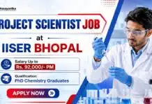Govt. Scientist Job at IISER for Chemistry Candidates | Salary Up to Rs. 92,000/- PM Project Scientist Job at IISER Pune | PhD Chemistry Job