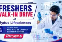 Exclusive Freshers Walk-In Drive at Zydus For Chemistry Graduates | Apply Now Zydus Lifesciences Walk-In Interview 2026 | Chemistry Jobs