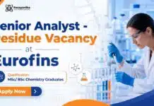Eurofins Hiring Senior Analyst | Chemistry Graduates Apply Now Senior Analyst Opening at Eurofins | Chemistry Jobs