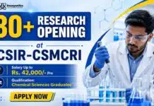 30+ Research Vacancy at CSIR CSMCRI for Chemistry Candidates | Salary up to Rs. 42,000/- pm 30+ Research Vacancy at CSIR CSMCRI | Chemical Sciences Jobs