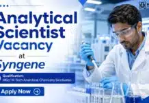 Analytical Scientist Vacancy at Syngene | MSc Chemistry Job in Bangalore Analytical Scientist Jobs at Syngene | MSc Chemistry Graduates Apply Now