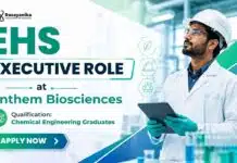 Anthem BioSciences Hiring EHS Executive Role | Chemical Engineering Job Chemical Engineering Job at Anthem Biosciences | EHS Executive Role