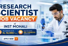 Fellowship up to Rs. 56,000/- pm for Govt. Research Scientist Job at INST | Chemistry Careers INST Vacancy 2026 | Govt Chemistry Jobs & Research Scientist Jobs