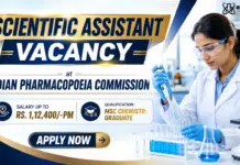 Earn up to Rs. 1,12,400/-pm with the Govt. Scientific Assistant Job at IPC | MSc Chemistry Jobs IPC Recruitment 2026 for Scientific Assistant
