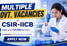 Multiple Govt. Chemical Research Jobs at CSIR-IICB-₹54,600 pm Salary | Walk-In Interviews Multiple Chemical Science Vacancies at CSIR-IICB | ₹54,600 per month