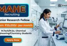 JRF Vacancy at MAHE | Chemistry Research Jobs Apply Now MAHE Careers Announces JRF Vacancy for Candidates Interested in Chemistry Research Jobs