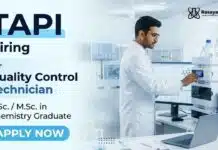 QC Technician Jobs at TAPI | Chemistry Professionals Hiring Now QC Technician Jobs at TAPI Careers for Chemistry Jobs in pharmaceutical quality control laboratory