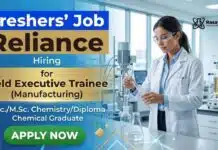 Chemistry Freshers Jobs at Reliance | Field Executive Trainee Freshers Chemistry Jobs available through Reliance Careers. Apply for Trainee Jobs and gain valuable manufacturing industry experience.