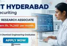Research Associate Jobs at IIT | Earn: Rs. 74,240/- per month | Chemical Engineering Research IIT Recruitment announces Research Associate Jobs for candidates interested in Chemical Engineering Research under a DRDO-sponsored project.