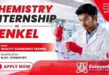 Chemistry Internship at Henkel | Quality Assurance Trainee | Apply Now Chemistry Internship at Henkel Careers for Quality Assurance Trainee M.Sc. Chemistry graduates