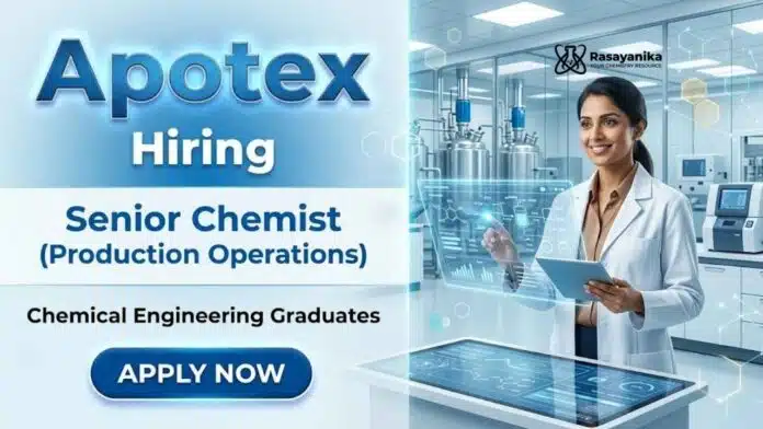 Chemist Jobs at Apotex Careers for Production Jobs in Bangalore pharmaceutical operations Chemist Jobs at Apotex Careers for Production Jobs in Bangalore pharmaceutical operations