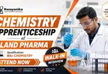Apprentice Recruitment at Gland Pharma | Chemistry Freshers Walk-In Gland Pharma announces Apprentice Recruitment through a Freshers Walk-In drive for BSc Chemistry graduates in the Quality department.