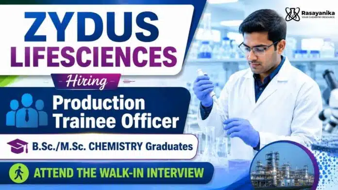 Zydus Careers announces a Walk-In Drive featuring multiple opportunities for candidates seeking a Chemistry Freshers Job. Zydus Careers announces a Walk-In Drive featuring multiple opportunities for candidates seeking a Chemistry Freshers Job.
