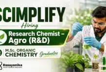 Research Chemist Jobs at Scimplify | Agro R&D Hiring for M.Sc Organic Chemistry Research Chemist jobs at Scimplify featuring Agro R&D jobs and Scimplify careers for M.Sc Organic Chemistry candidates