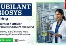 Jubilant Biosys Hiring Chemists – Walk-In Drive for MSc Chemistry Professionals Chemist Jobs at Jubilant Biosys for Production and Solvent Recovery roles | Jubilant Biosys Careers | MSc Chemistry Jobs