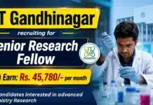 SRF Vacancy at IIT | Earn: Rs. 45,780/- per month | Chemistry Research Opportunity SRF Vacancy at IIT Gandhinagar in Chemistry Research. Earn ₹45,780 per month and work on innovative cancer therapy research.