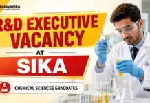 BSc Chemistry Job at Sika | R&D Executive Role R&D Executive Job at Sika | BSc Chemistry Job