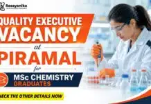 Piramal Hiring Chemistry Graduates | Quality Control Executive Role MSc Chemistry Job at Piramal | Quality Control Executive