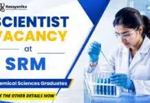 Freshers Scientist Job at SRM | Chemical Sciences Graduates Apply Now Freshers Scientist Job at SRM | Chemistry Graduates Apply Now
