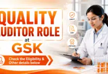 GSK Hiring Chemistry Graduates | Quality Auditor Role BSc Chemistry Job at GSK | Quality Auditor Role