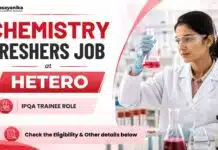 Freshers Chemistry Job at Hetero | Apply for IPQA Trainee Role MSc Chemistry Freshers Job at Hetero Plasma Sciences | IPQA Trainee Jobs
