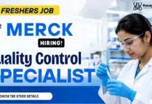 Chemistry Freshers Job at Merck | Quality Control Specialist Role Merck Careers announces a Chemistry Freshers Job for the Quality Control Specialist role in Bangalore. Apply now to start your career.