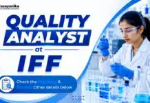 Quality Analyst Job at IFF | Chemistry Graduates Apply Now BSc Chemistry Job at IFF | Quality Analyst Role