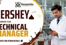 Chemical Engineering Jobs at Hershey | Manager Technical Vacancy Hershey Careers is hiring a Manager Technical. Apply now for Chemical Engineering Jobs and build your career in leading FMCG Jobs.