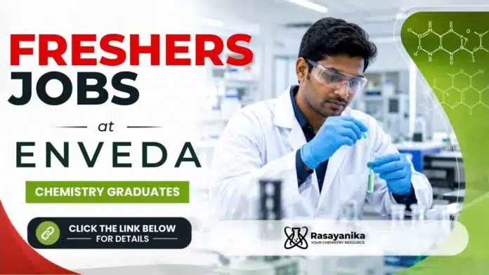 Enveda is hiring Lab Assistant. Apply now for Chemistry Freshers Jobs and kick-start your career with exciting Chemistry Jobs in Hyderabad. Enveda is hiring Lab Assistant. Apply now for Chemistry Freshers Jobs and kick-start your career with exciting Chemistry Jobs in Hyderabad.